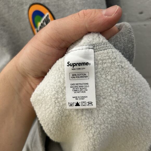 Supreme Tide Spin Logo Crewneck Sweatshirt “Grey” SS16 - Picture 10 of 12